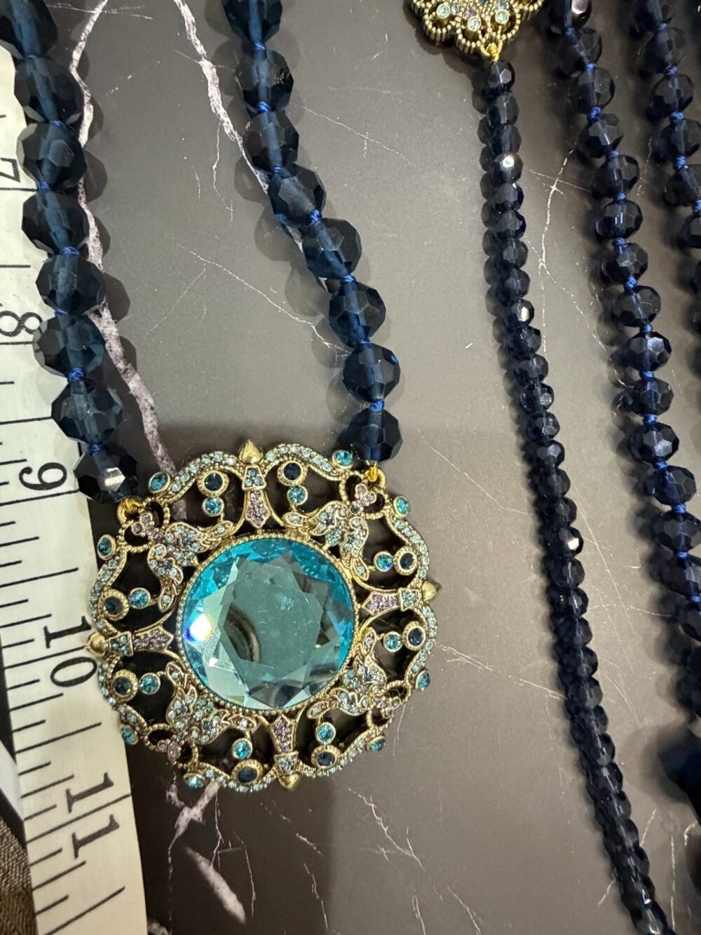 HEIDI DAUS "HOW SUITE IT IS" 3-STRAND NECKLACE | BLUE/AQUA | NWOT - Picture 13 of 15